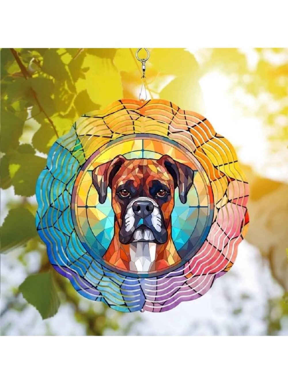 89Bloom Staffordshire Bull Terrier Wind Spinner For Yard Garden, Unique 3D Hangi